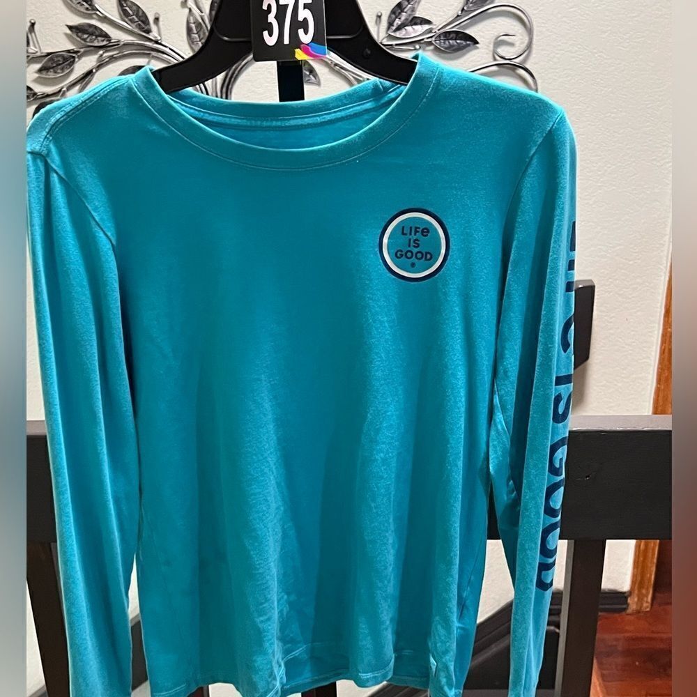 EUC Life is Good Teal T-Shirt Small #375